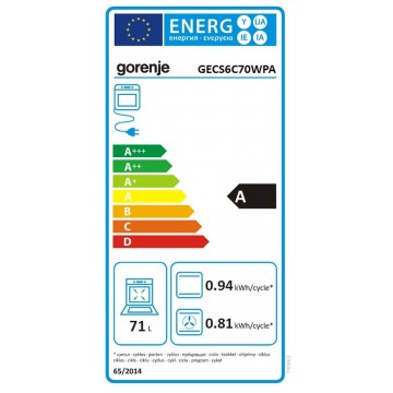 Gorenje GECS6C70WPA Κουζίνα 71lt με Κεραμικές Εστίες Π60εκ. Λευκή 034063501 Gorenje GECS6C70WPA Κουζίνα 71lt με Κεραμικές Εστίες Π60εκ. Λευκή 034063501